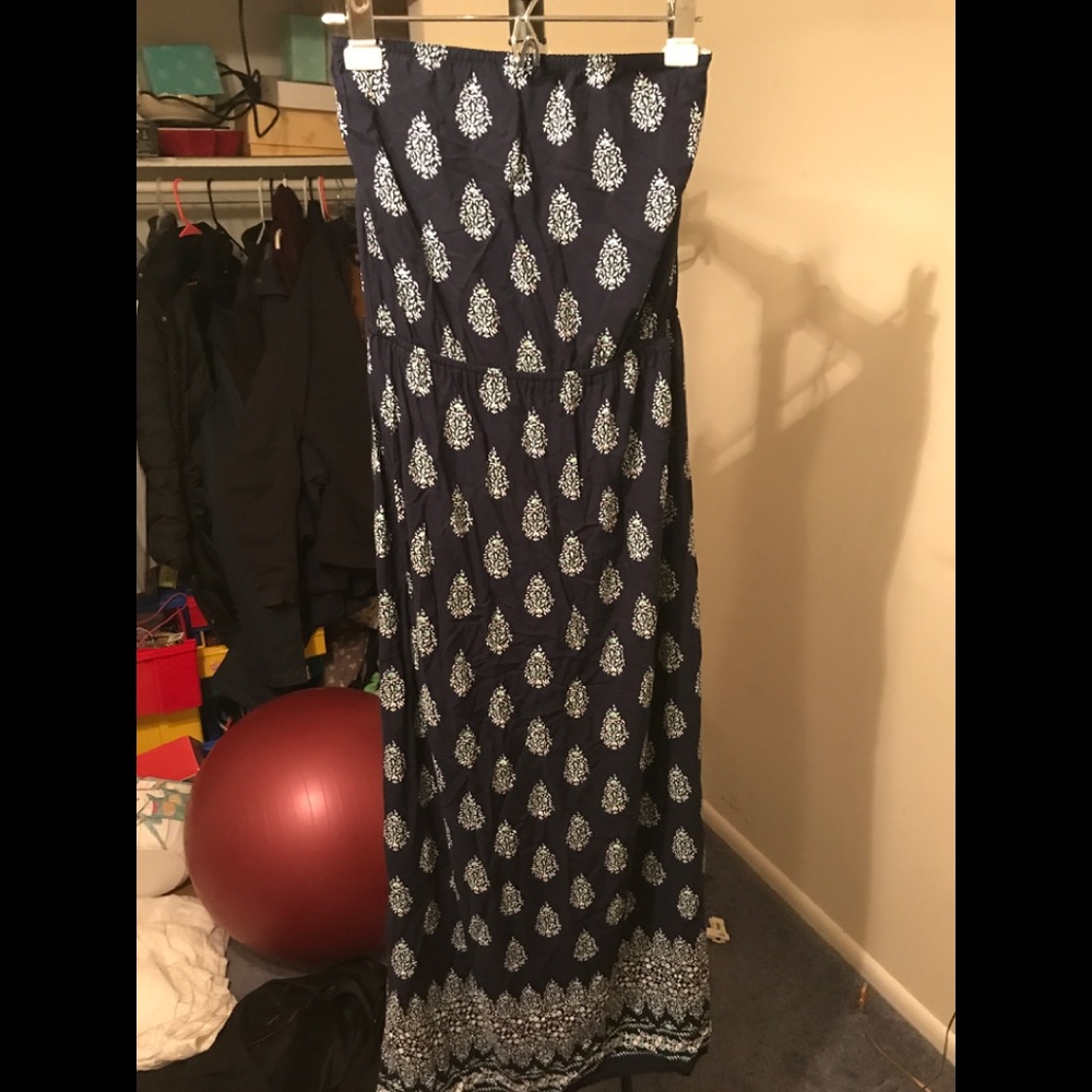 Printed Navy Maxi Dress